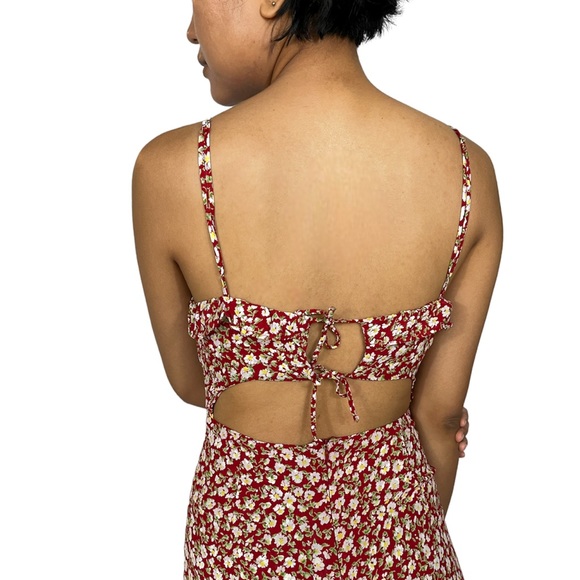 Reformation Red Floral Cut-Out Jumpsuit - Picture 4 of 12